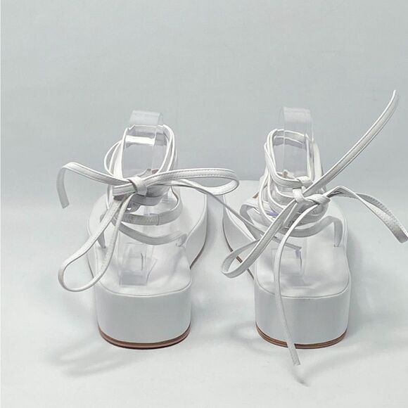 Amina Muaddi Jamie Platform Leather strappy Sandals size 38 - Picture 8 of 12